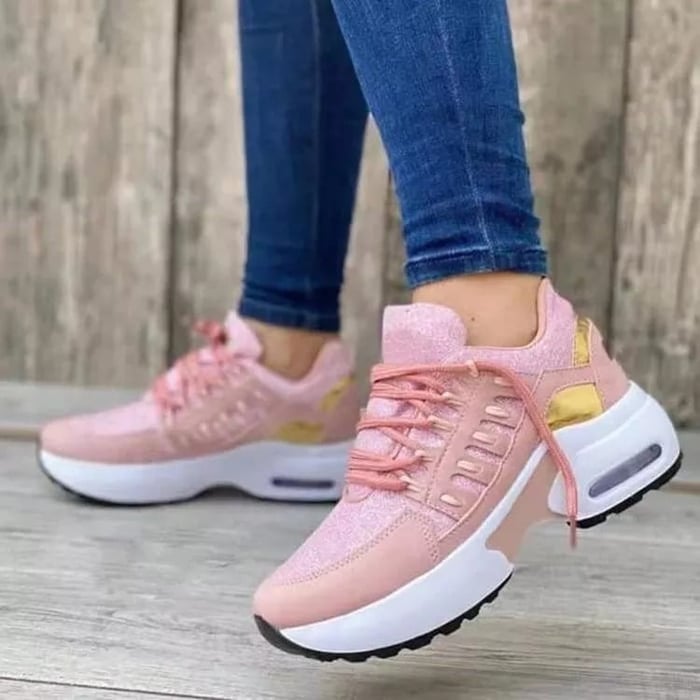 Thea | Women's Air Cushion Sneakers Lace-Up Platform Running Trainers