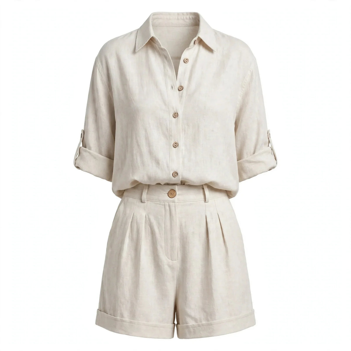 Ruby Sheffield | Linen-Blend Shorts and Top Set For Women