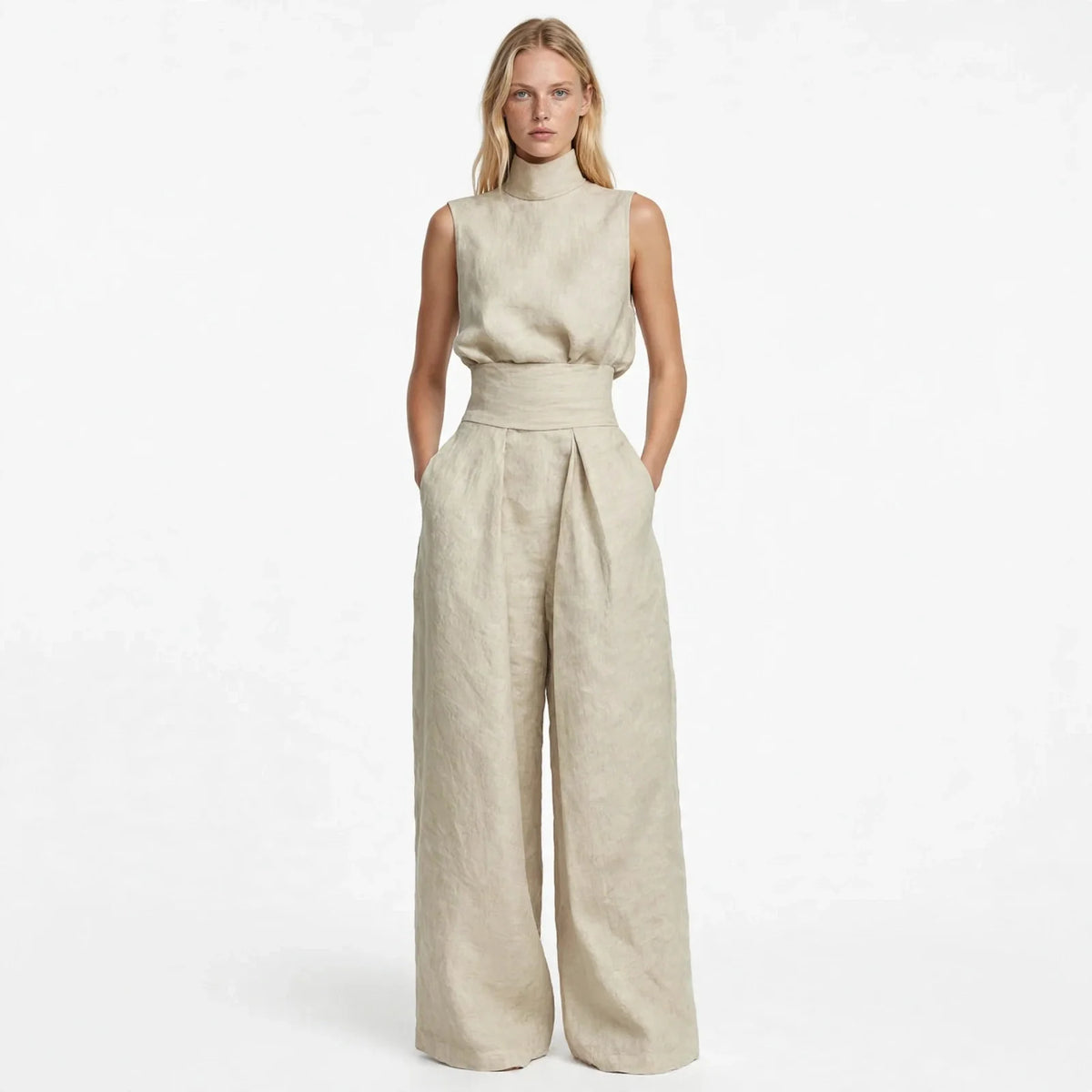 Harper Ainslie | Relaxed Linen Wide-Leg Co-Ord Set For Women