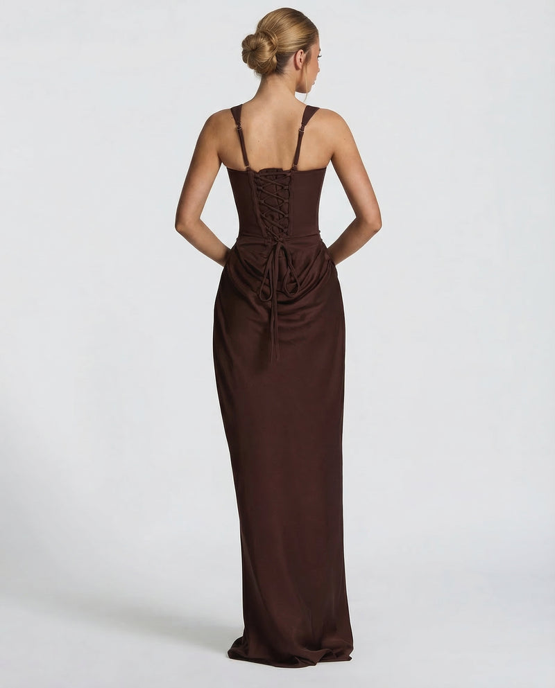 Sienna Laurent | Satin Corset Maxi Dress