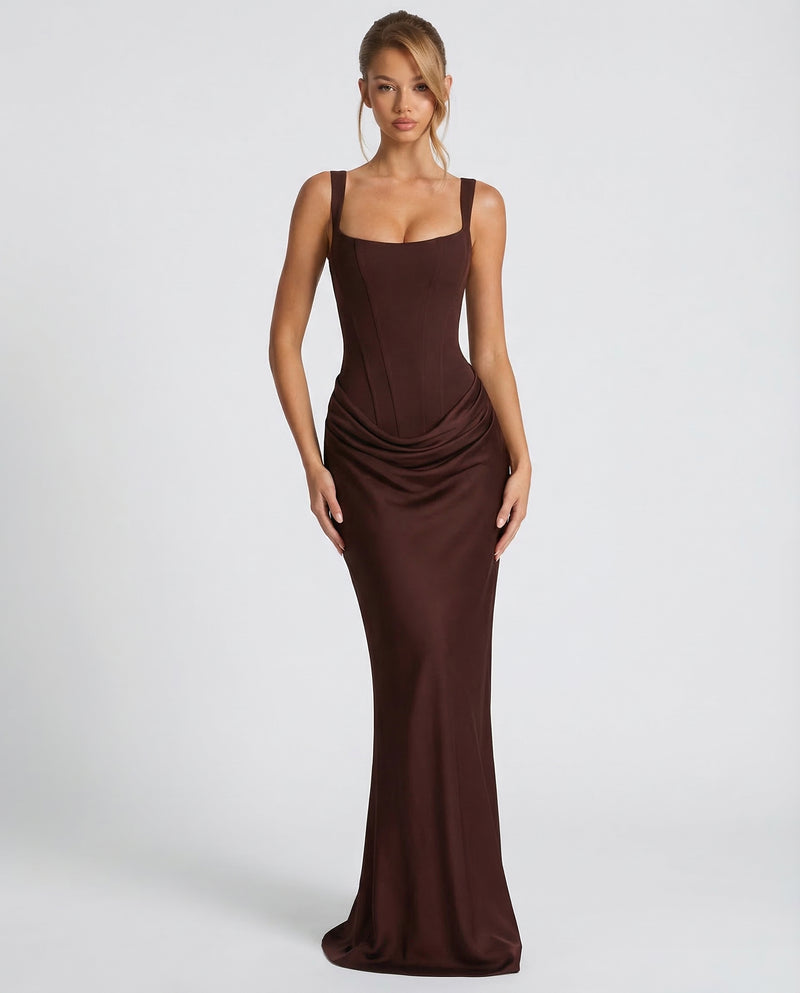 Sienna Laurent | Satin Corset Maxi Dress