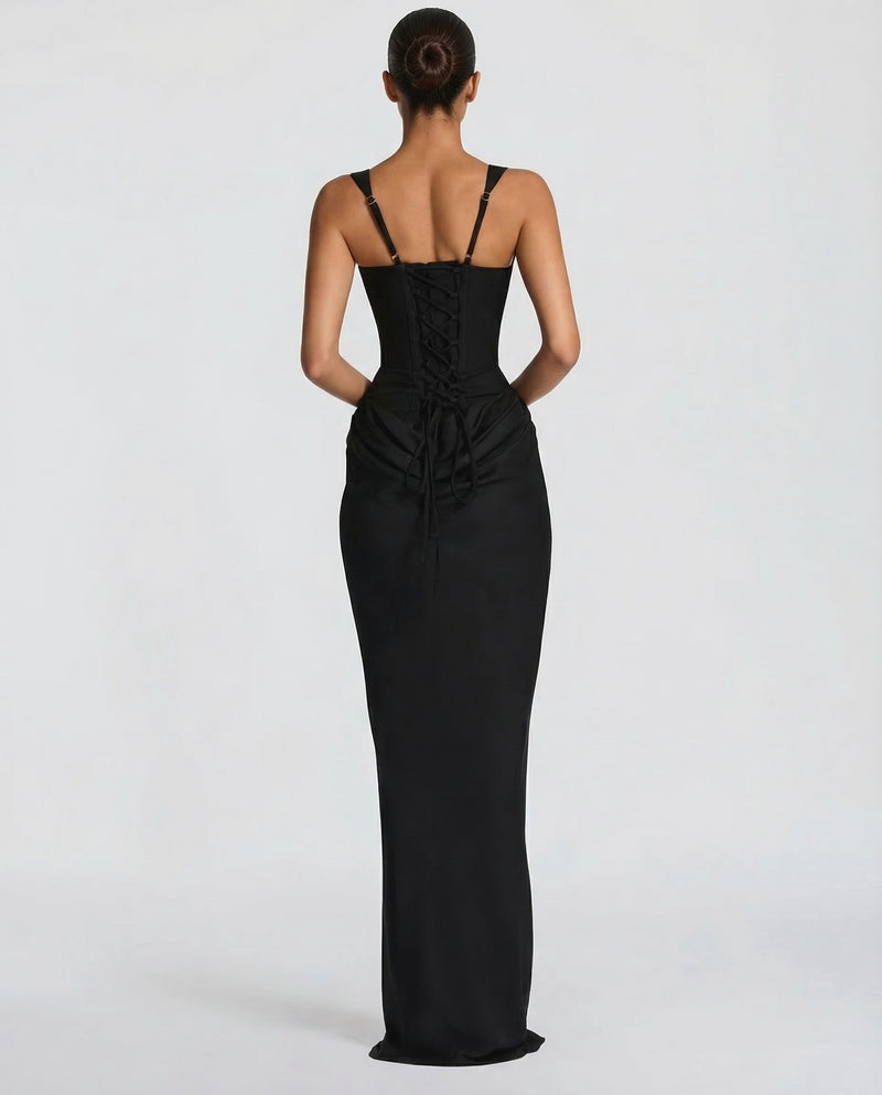 Sienna Laurent | Satin Corset Maxi Dress
