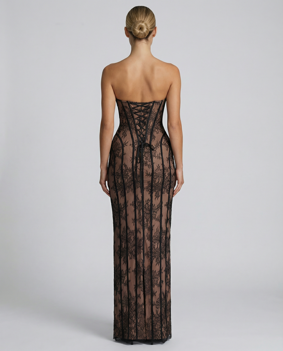 Valentina Rossi | Strapless Lace Corset Maxi Dress