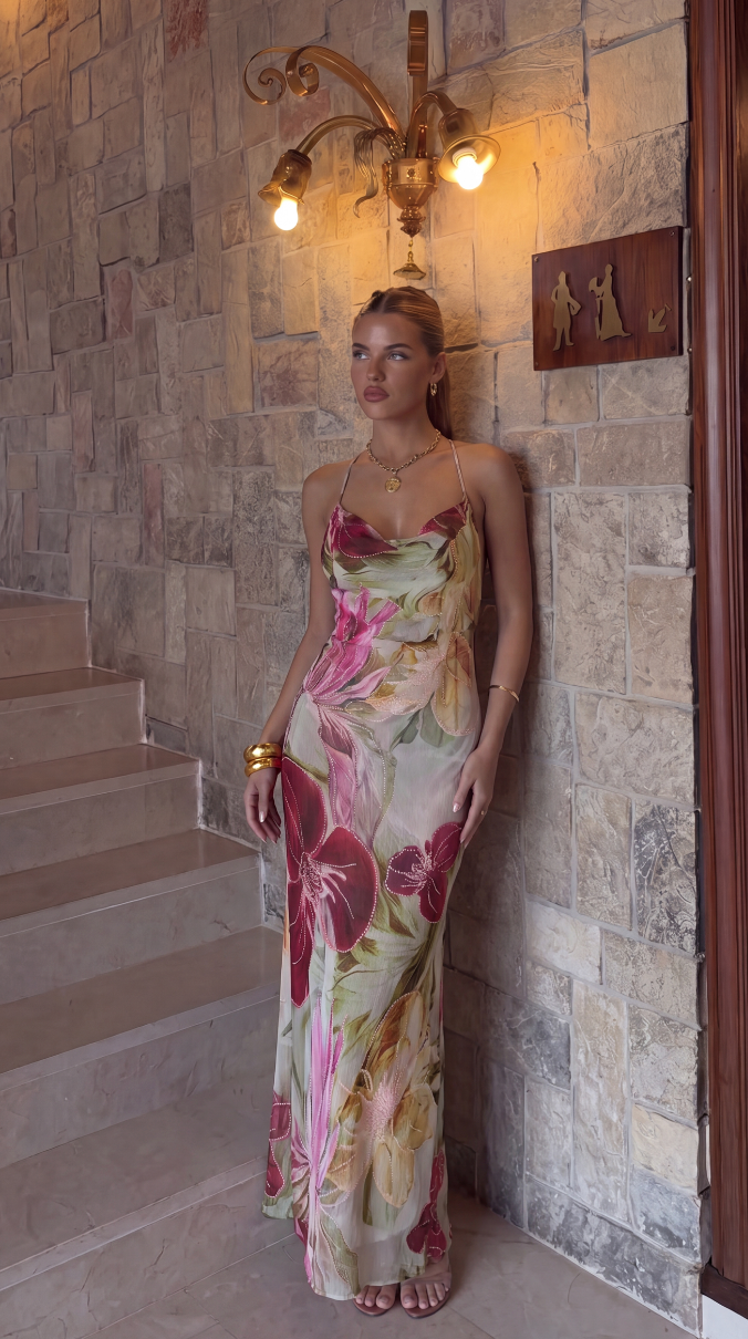 Elise Callahan | Floral Cowl Maxi Dress