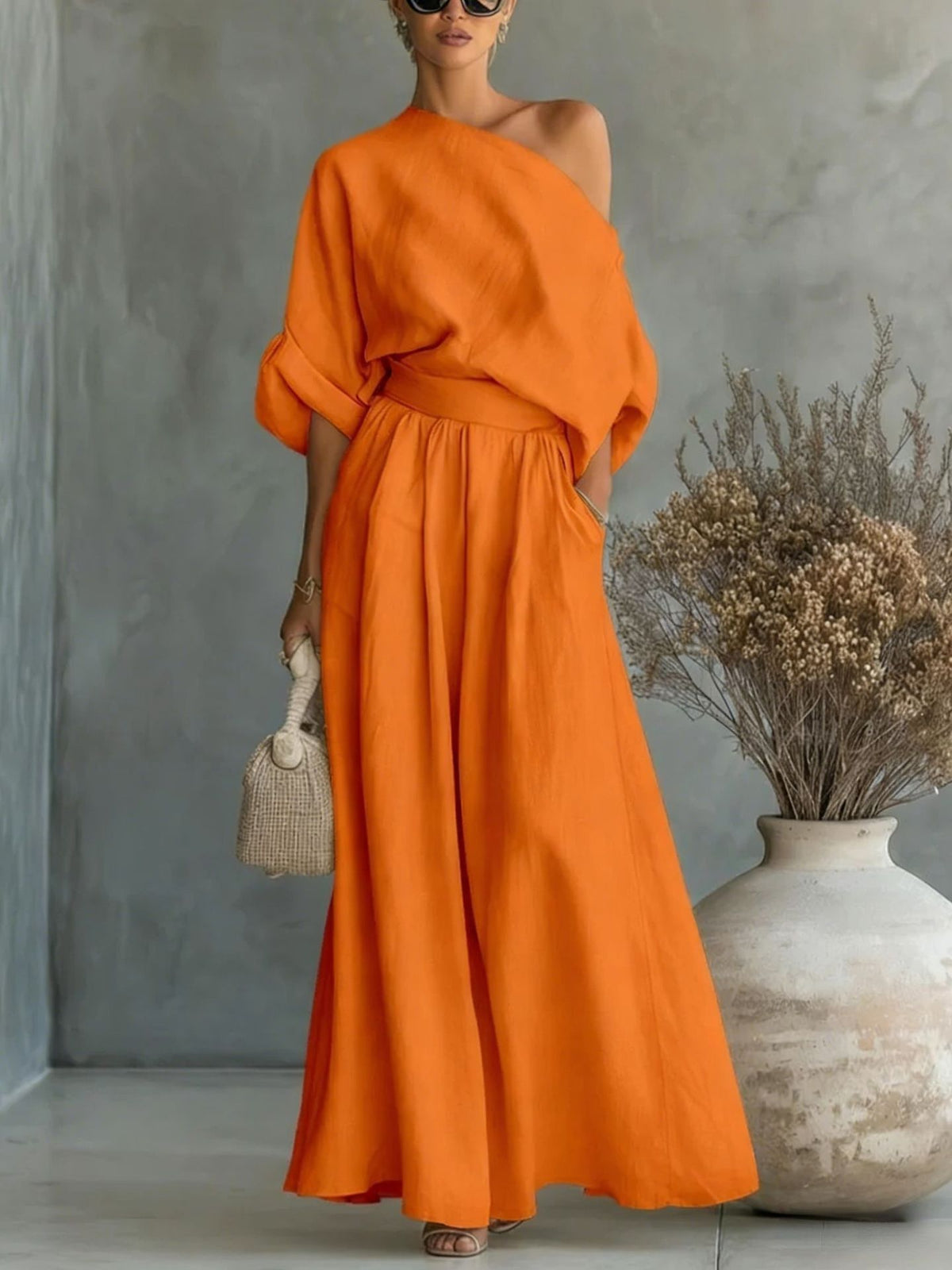 Sophia Reynolds | One-Shoulder Maxi Set