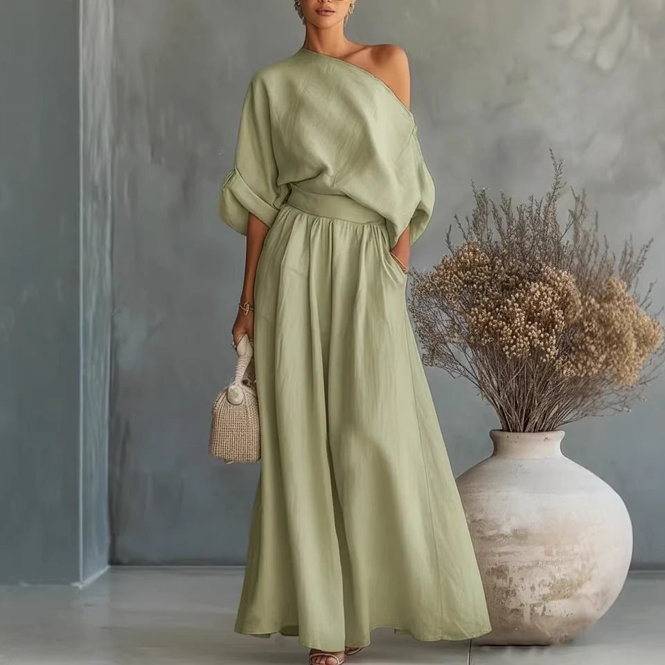 Sophia Reynolds | One-Shoulder Maxi Set