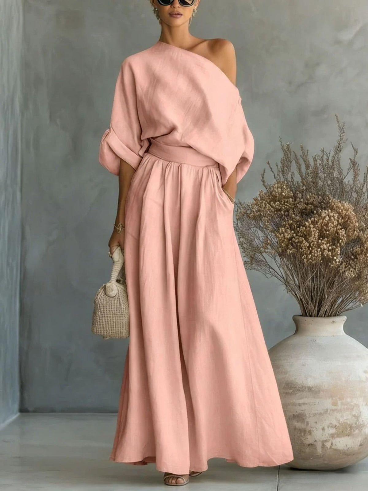Sophia Reynolds | One-Shoulder Maxi Set
