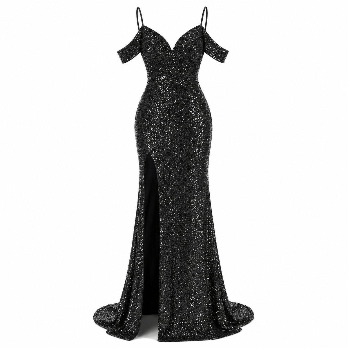 Sienna Holloway | Off-Shoulder Sequin Maxi Dress