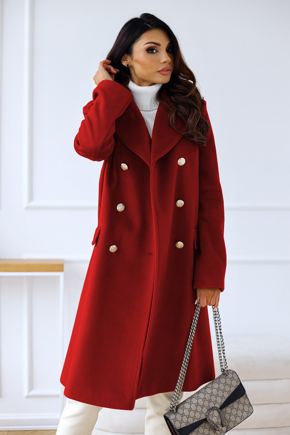 Eliza | Women's Double-Breasted Long Coat