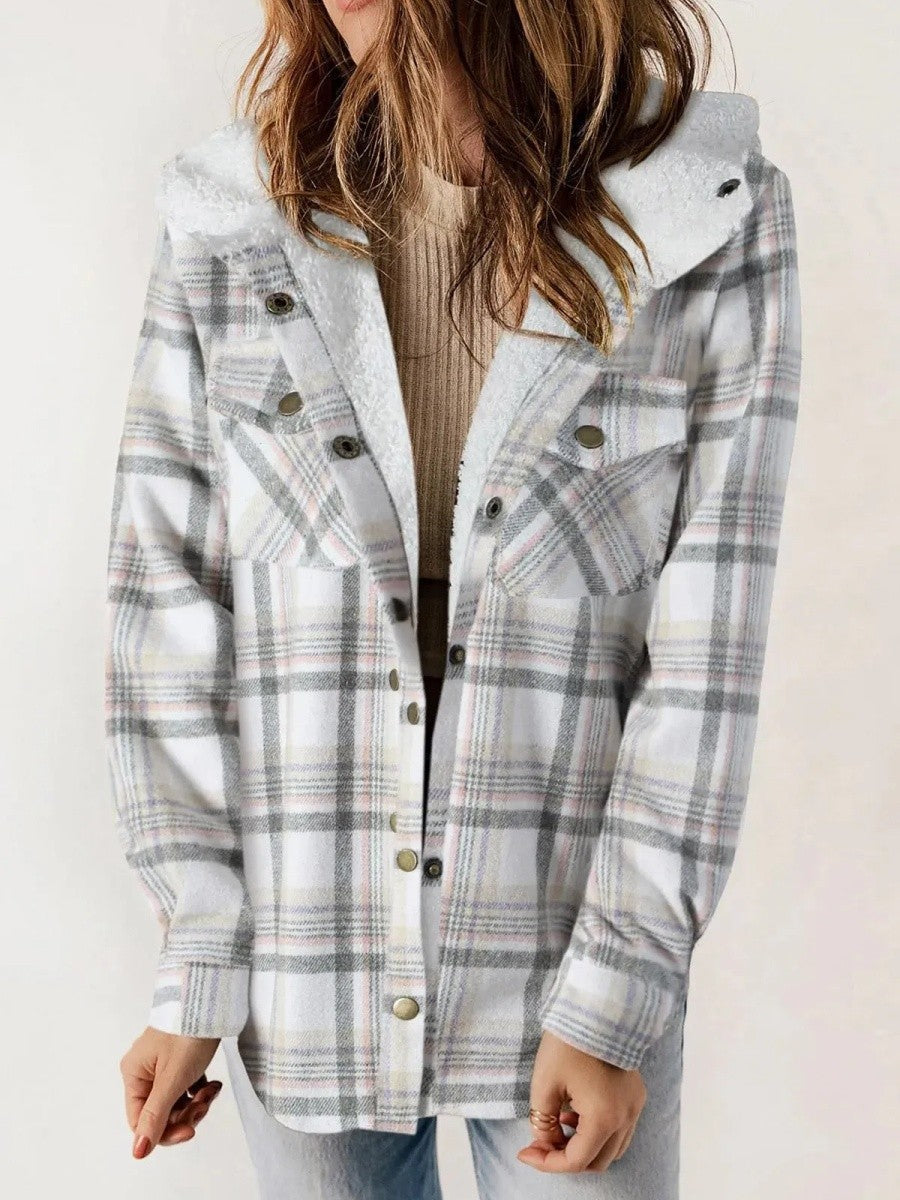 Rachael | Women's Hooded Plaid Jacket