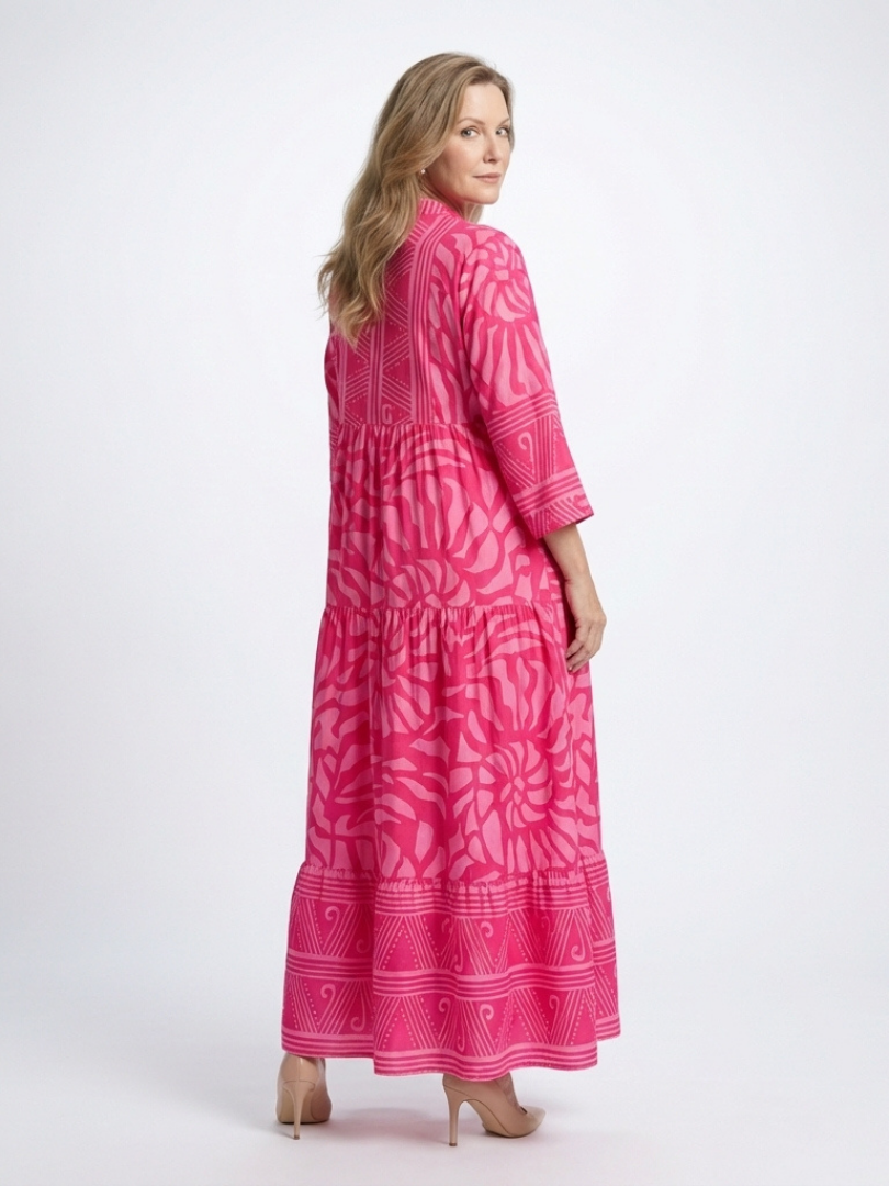 Marielle | Button-Front Midi Dress — Pink — photo 2