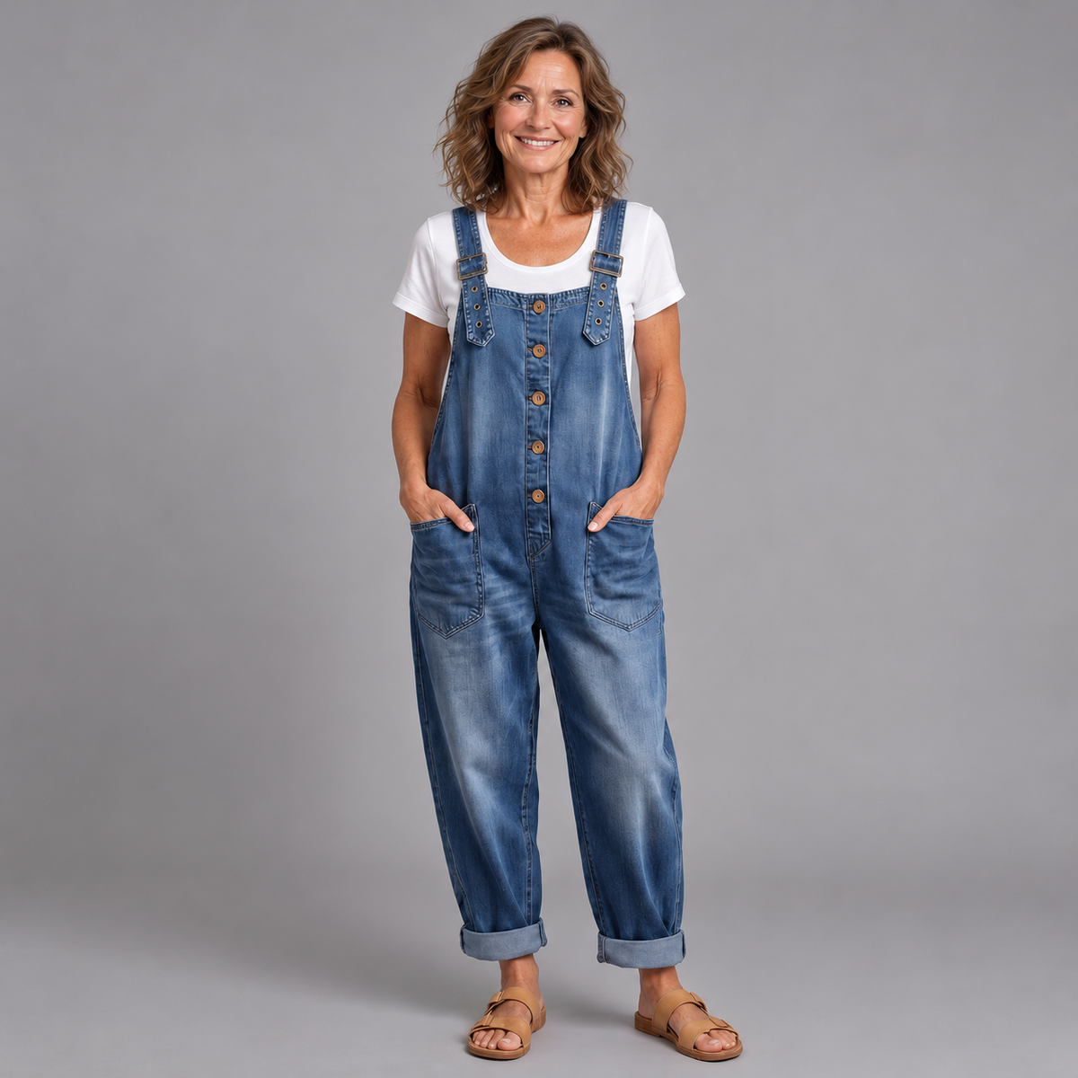 Saylor denim overalls – Blue adjustable straps