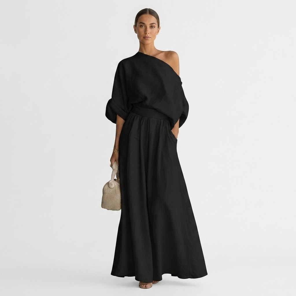 Sophia Reynolds | One-Shoulder Maxi Set