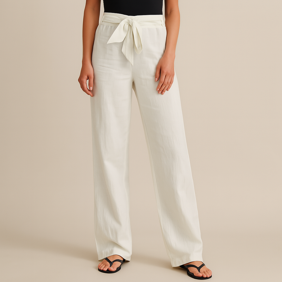 Sienna™ Elegant Tie Waist Linen Pants