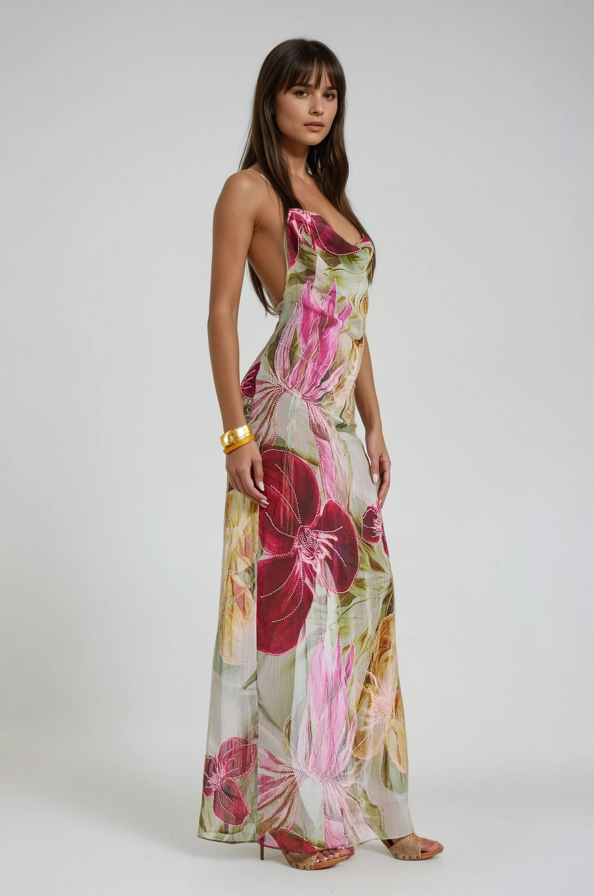 Elise Callahan | Floral Cowl Maxi Dress