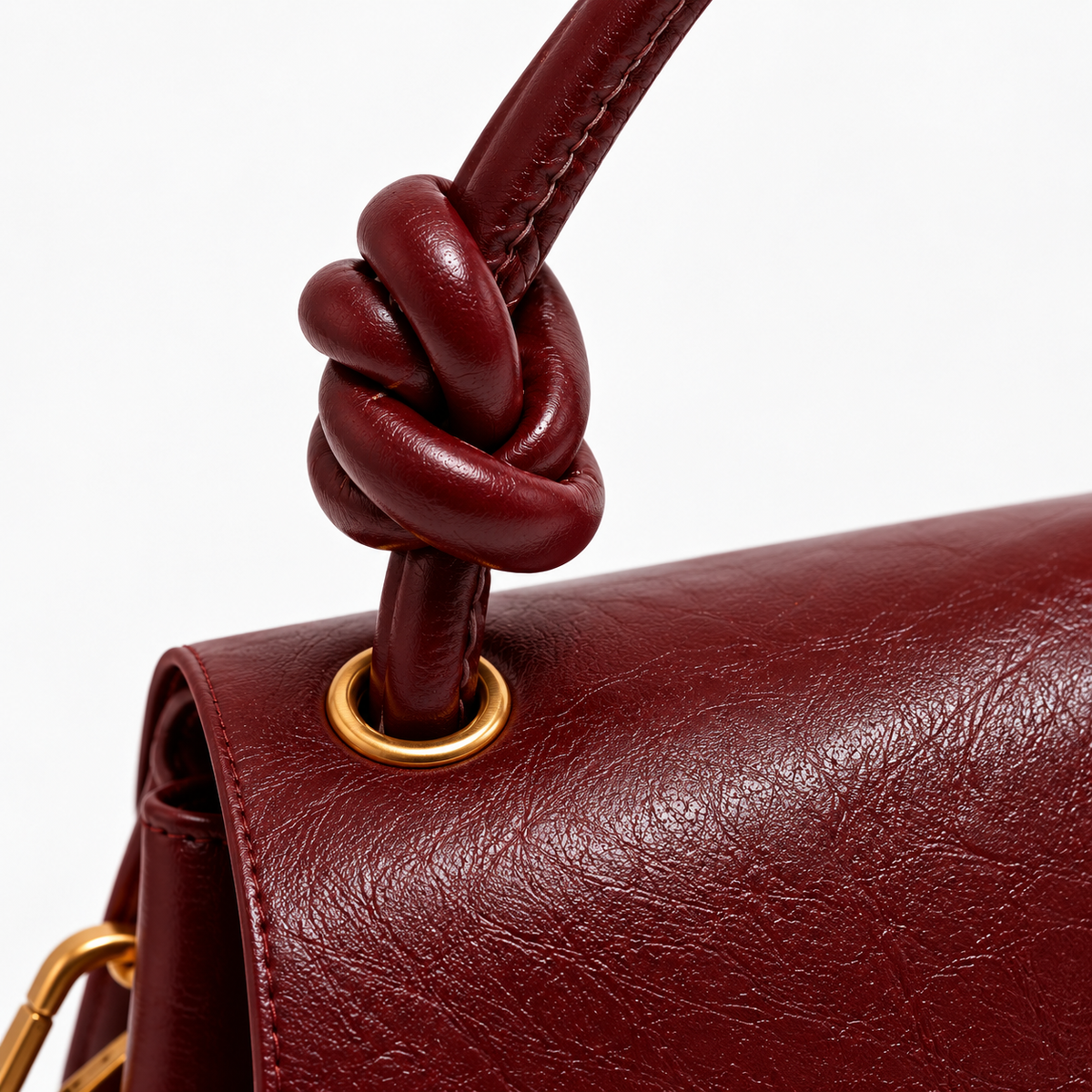 Meghan Knotted Satchel – Textured Handbag