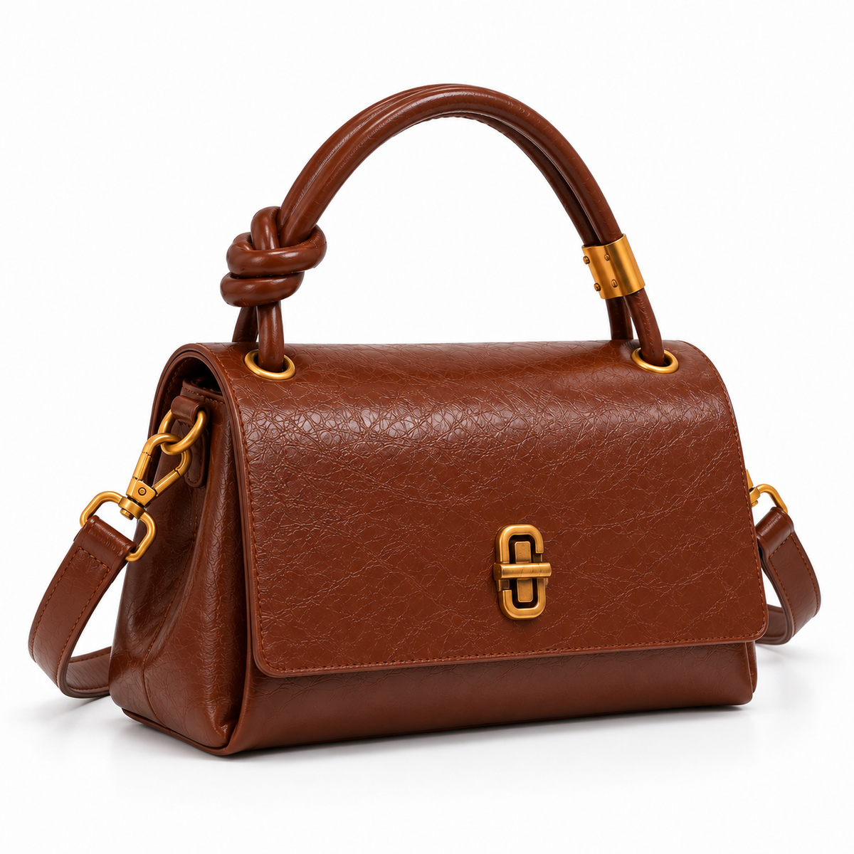 Meghan Knotted Satchel – Textured Handbag