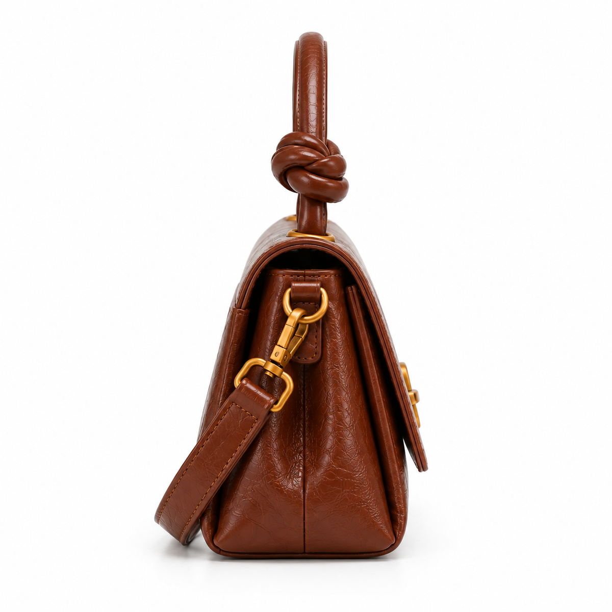 Meghan Knotted Satchel – Textured Handbag