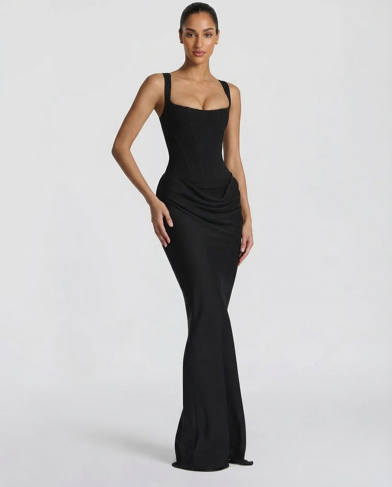 Sienna Laurent | Satin Corset Maxi Dress