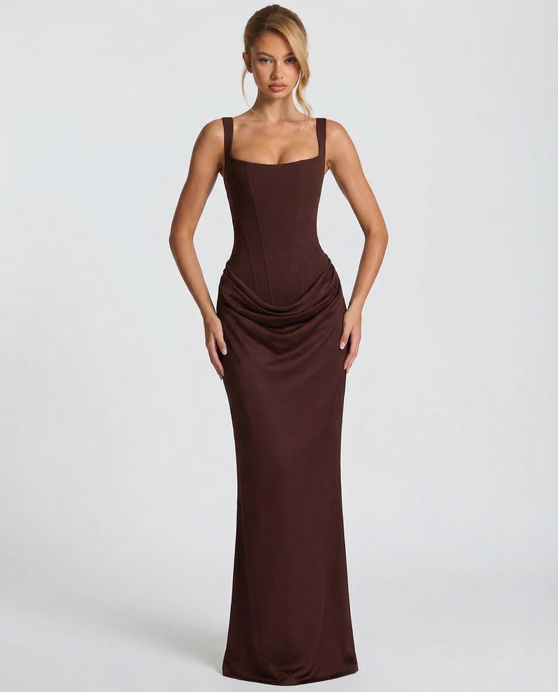 Sienna Laurent | Satin Corset Maxi Dress
