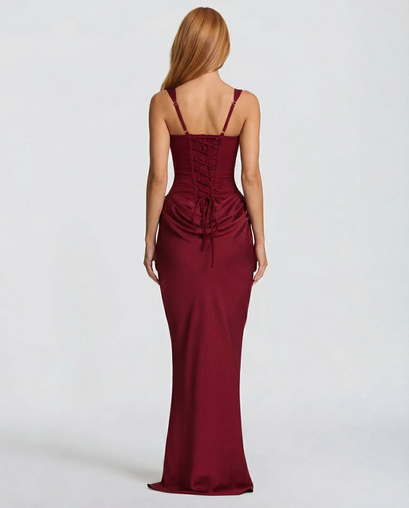 Sienna Laurent | Satin Corset Maxi Dress