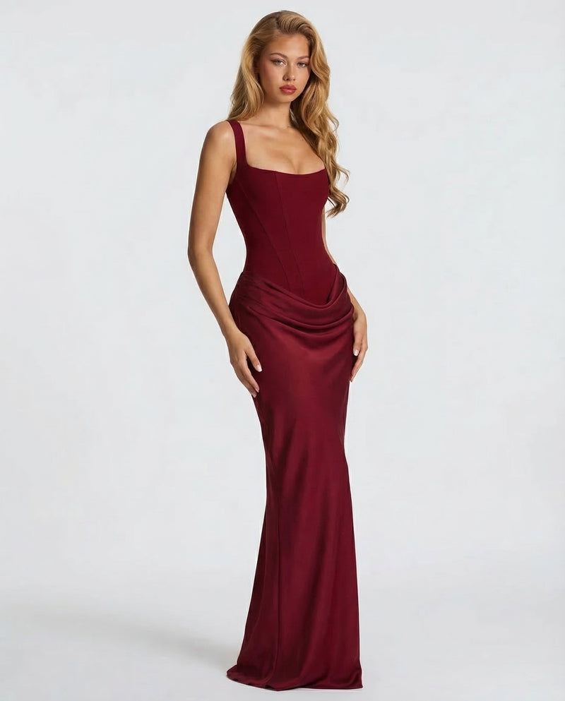Sienna Laurent | Satin Corset Maxi Dress