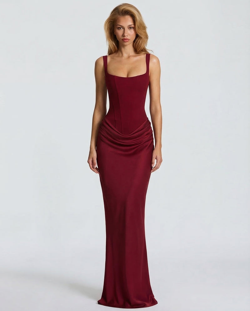 Sienna Laurent | Satin Corset Maxi Dress