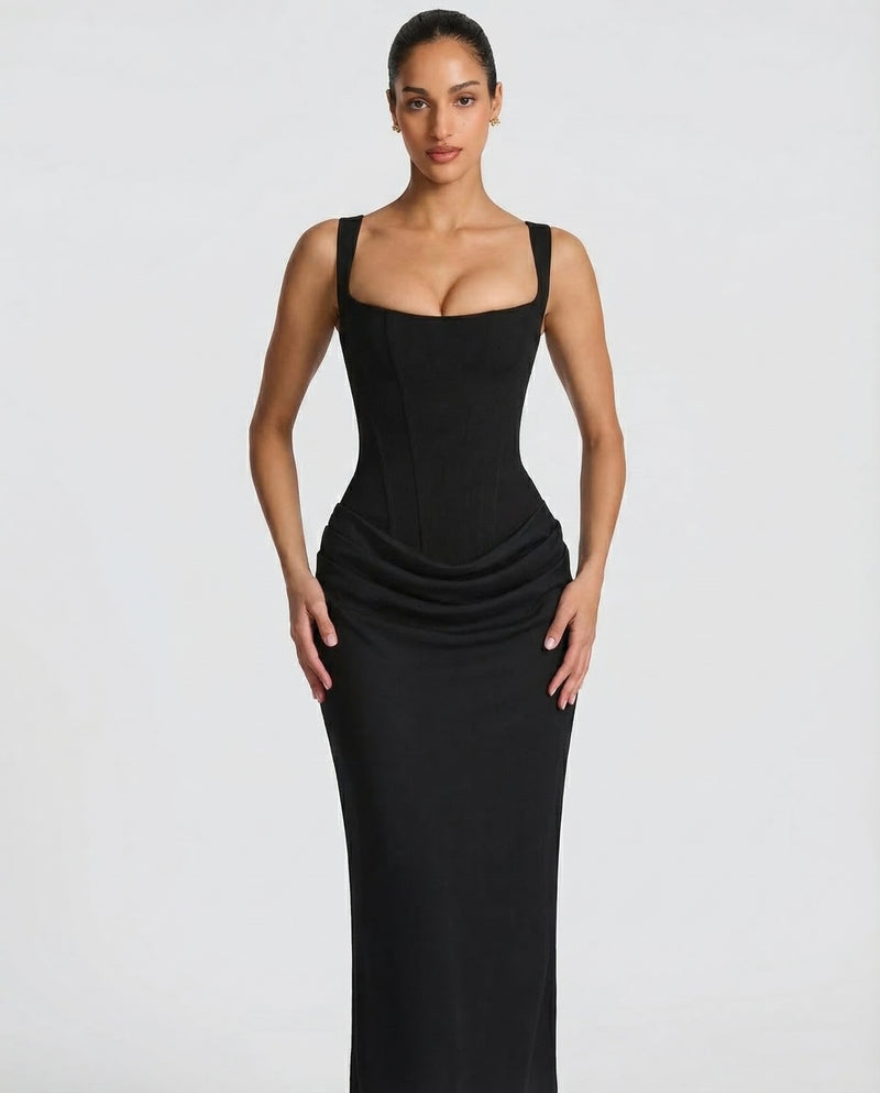 Sienna Laurent | Satin Corset Maxi Dress