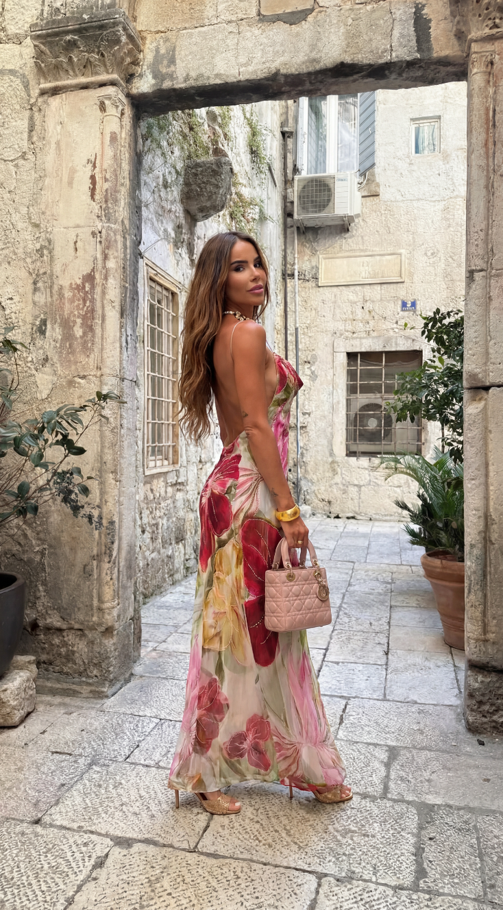 Elise Callahan | Floral Cowl Maxi Dress