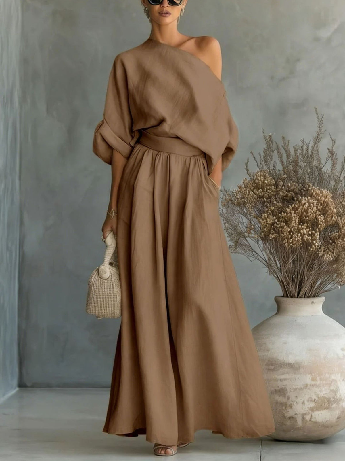 Sophia Reynolds | One-Shoulder Maxi Set