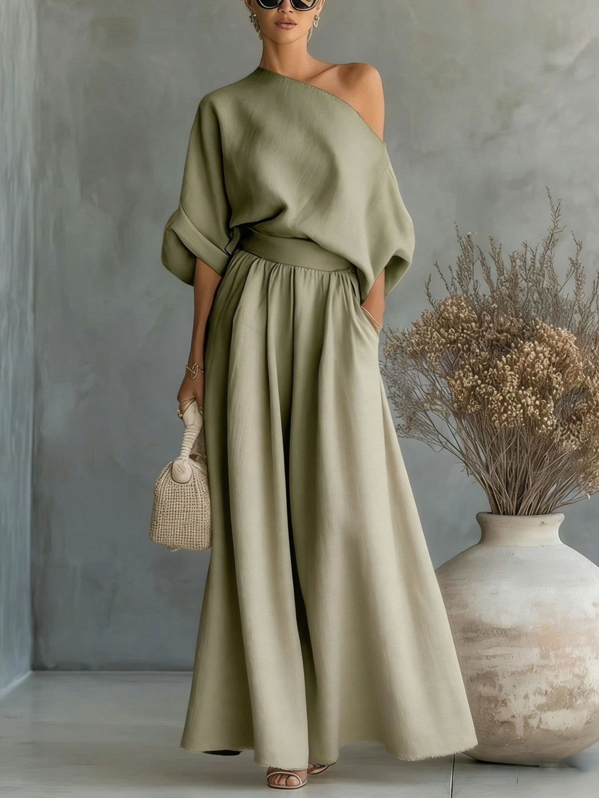Sophia Reynolds | One-Shoulder Maxi Set
