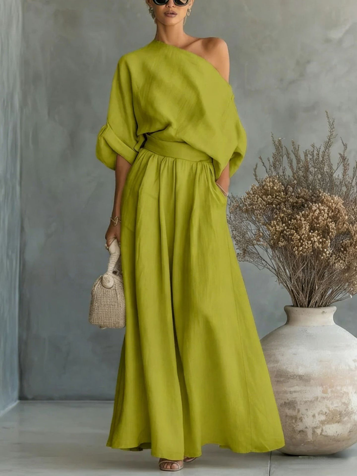 Sophia Reynolds | One-Shoulder Maxi Set