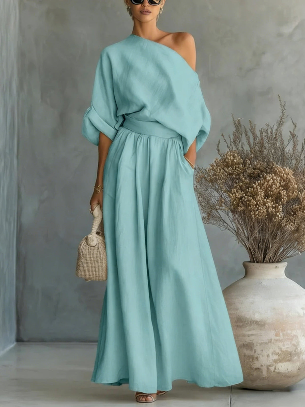 Sophia Reynolds | One-Shoulder Maxi Set