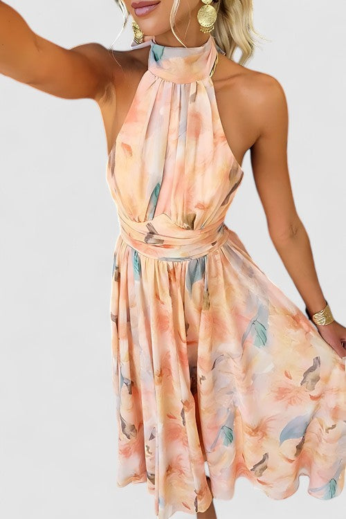 Élodie Moreau | Floral Halter Maxi Dress
