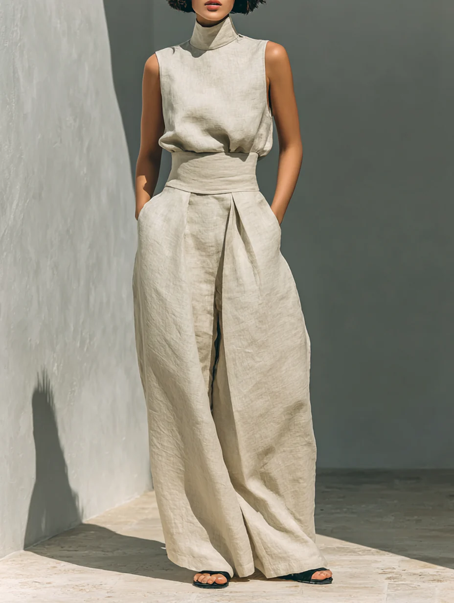 Harper Ainslie | Relaxed Linen Wide-Leg Co-Ord Set For Women
