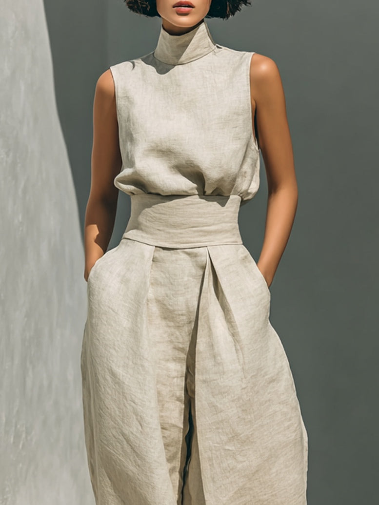 Harper Ainslie | Relaxed Linen Wide-Leg Co-Ord Set For Women