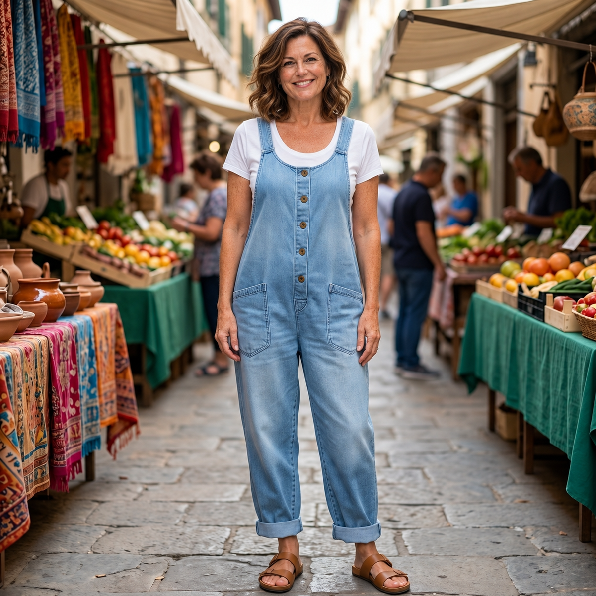 Saylor denim overalls – Light Blue lifestyle