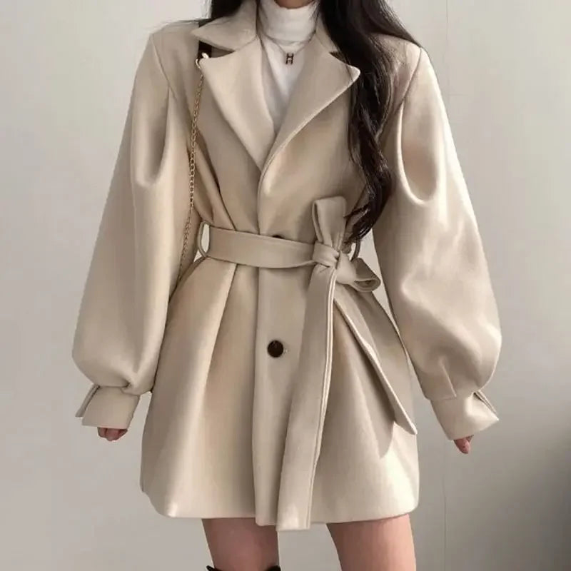 Nicole | Women's Belted Wrap Mini Coat