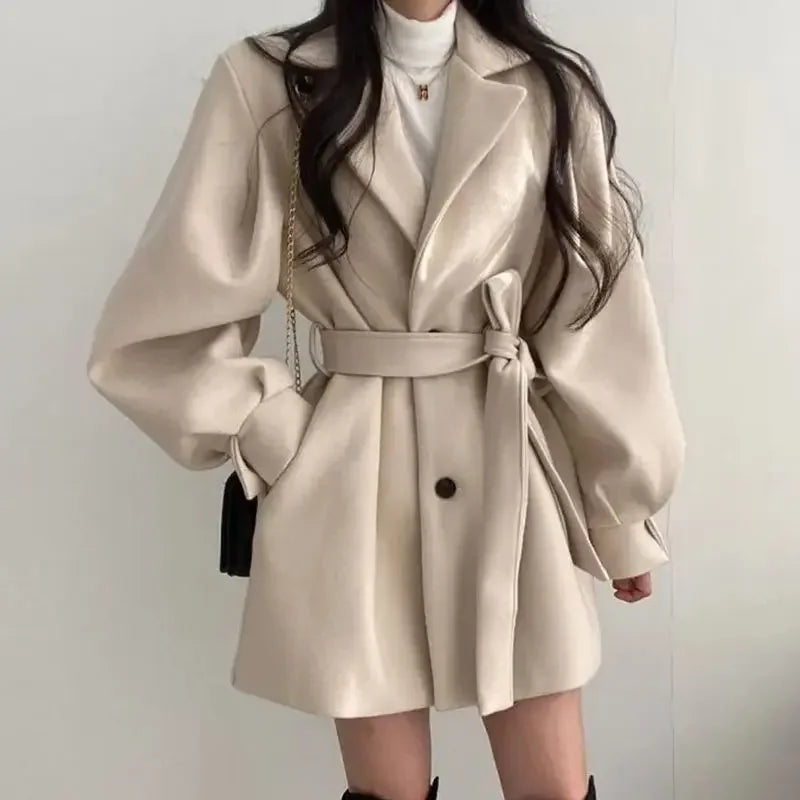 Nicole | Women's Belted Wrap Mini Coat